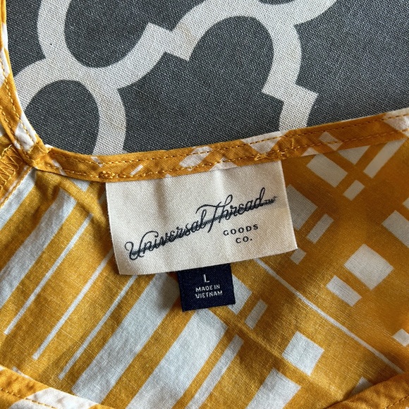 UNIVERSAL THREAD Cotton Yellow Plaid Tie Tank Top szL - Picture 11 of 13